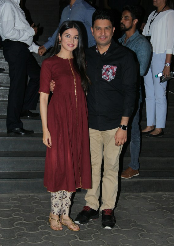Posing for the shutterbugs together, the couple gave their million dollar smiles to the cameras and warm hugs and best wishes to the actor himself. Divya Khosla Kumar and Bhushan Kumar,Divya Khosla Kumar,Bhushan Kumar,Aamir Khan,Dangal special screening,Dangal,Dangal special screening pics,Dangal special screening images,Dangal special screening photos,Dangal special screening stills,Dangal special s
