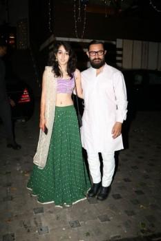 Bollywood actor Aamir Khan and family spotted at Imran Khan's house for party.