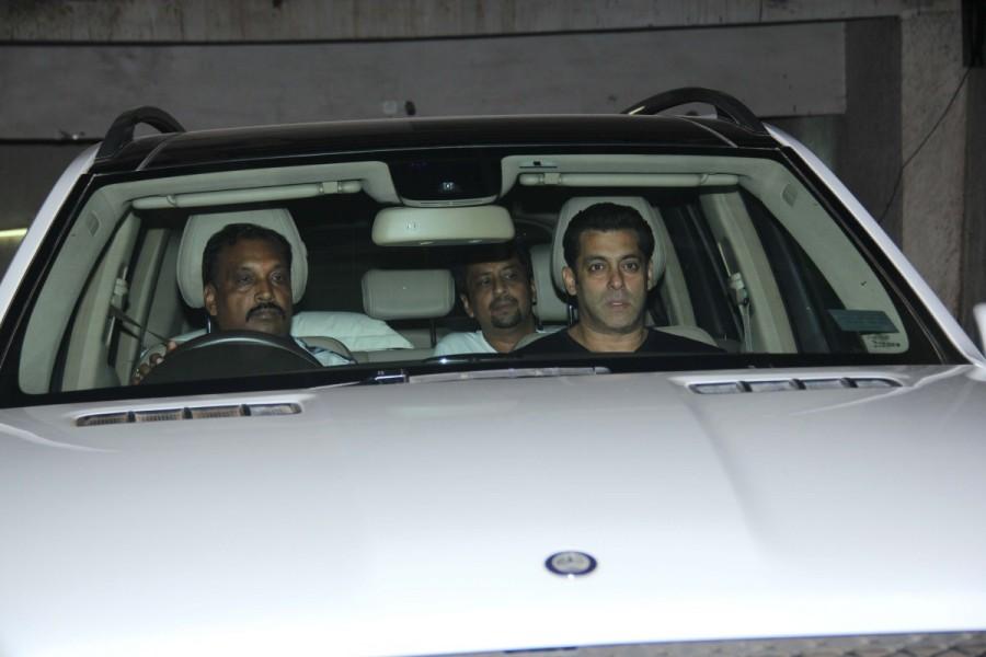 Bollywood actor Salman Khan at Aamir Khan's Dangal special screening. Salman Khan,Aamir Khan,Dangal special screening,Dangal special screening pics,Salman Khan at Dangal special screening,Dangal special screening images,Dangal special screening photos,Dangal special screening stills,Dangal special screening pictures