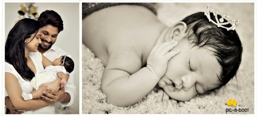 Tollywood actor Allu Arjun shares daughter Allu Arha photo by tweeting: "Our newly arrived angel Ꭿllυ Ꭿrhα. Hindu meaning : Lord Shiva . Islamic meaning : Calm& Serene. "AR" jun & Sne "HA" together ARHA #AlluArha". Allu Arjun,Allu Arha,Allu Arjun daughter,Allu Arha photo,Allu Arha pics,Allu Arha images,Allu Arha photos,Allu Arha stills