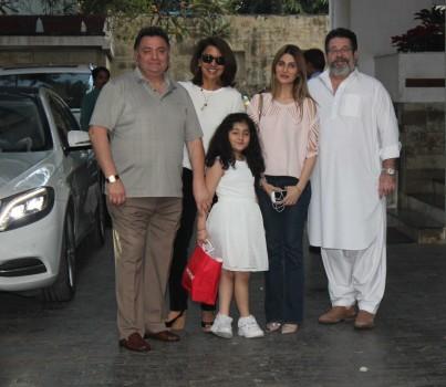 Shashi Kapoor hosts Annual Christmas Lunch. Celebs like Ranbir Kapoor, Armaan Jain, Rajiv Kapoor, filmmaker Ayan Mukerji, Rishi Kapoor, Rima Kapoor, Karisma Kapoor, Samiera Kapoor and Kiaan Kapoor spotted at the event.