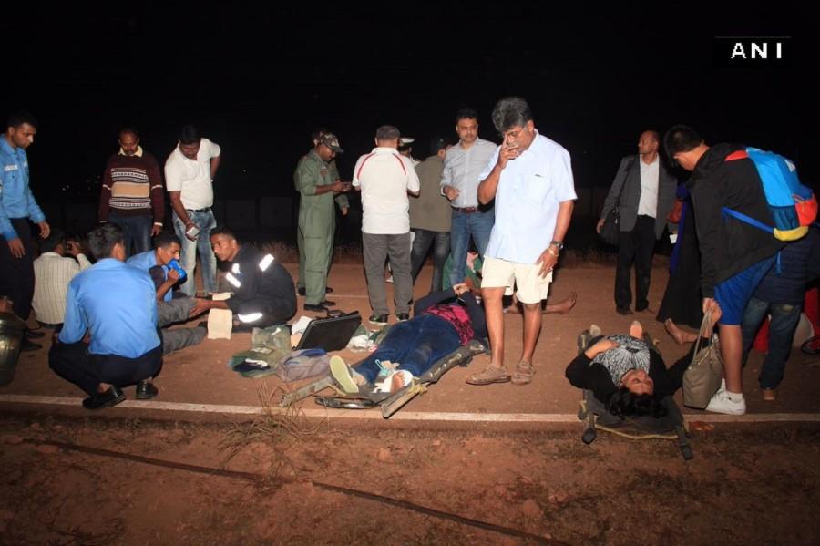 Jet Airways Goa-Mumbai flight with 154 passengers and seven crew members, skidded off the runway at Dabolim Airport. Jet Airways flight,Jet Airways,Jet Airways flight skids,Jet Airways flight skids off runway,Jet Airways off runway,Dabolim Airport,Dabolim Airport Runway,Goa Dabolim Airport,Jet Airways skids,Jet Airways skids runway