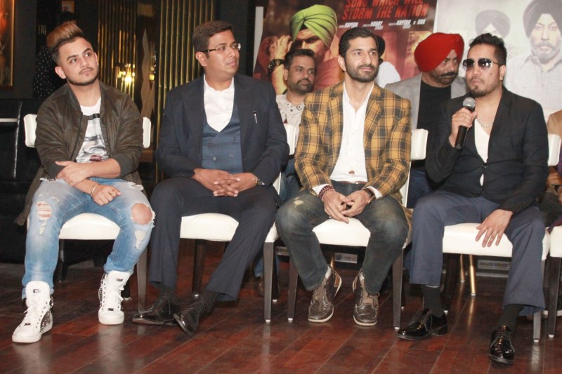 Mika Singh and star cast and crew during the promotion of Punjabi movie Sardar Saab in New Delhi on Dec 26,2016. Mika Singh,Sardar Saab film promotion,Sardar Saab,Sardar Saab movie promotion,Sardar Saab promotion,Punjabi movie Sardar Saab