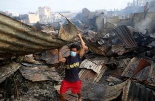 Philippine slum,Fire at Philippine slum,Manila shantytown