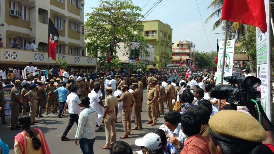 Earlier arriving at the party office, she garlanded MGR's statue installed there. Chief Minister O. Panneerselvam, state ministers, party leaders and legislators greeted her. Outside the party office there was a sizeable crowd of party cadres who greeted Sasikala. Sasikala Natarajan,Sasikala,Sasikala Natarajan General Secretary AIADMK,AIADMK General Secretary,General Secretary,Chinnamma