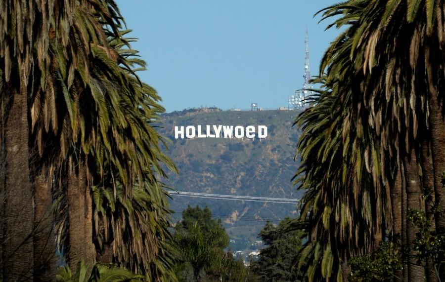 A view shows the "iconic "Hollywood" sign overlooking Southern California's film-and-television hub, which was defaced overnight in the Hollywood Hills in Los Angeles, California, U.S. January 1, 2017. Hollywood sign,Hollywood sign in los angeles,Hollywood sign changed to hollyweed,Hollywood Hills,Hollyweed,Hollywood hollyweed,Hollywoed