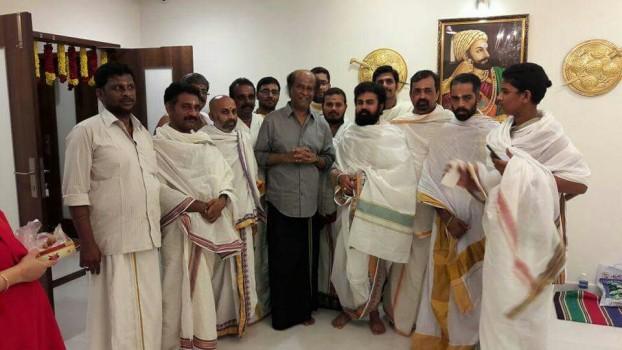 Kollywood Superstar Rajinikanth New Year special pooja at his residence.