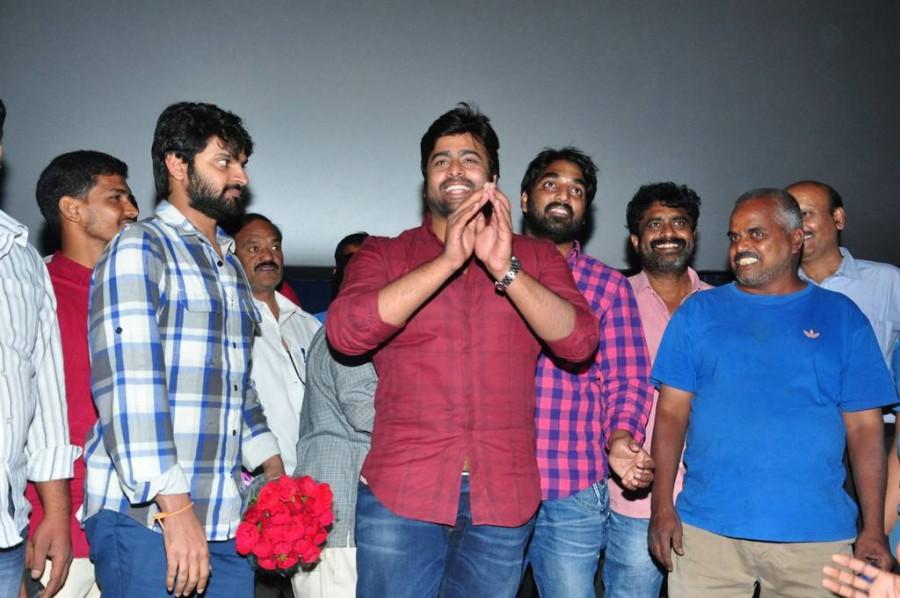 Telugu movie Appatlo Okadundevadu team theatre coverage press meet at Devi theater, RTC X Roads in Hyderabad. Celebs like Nara Rohit, Sri Vishnu, Saagar K Chandra and others graced the event. Nara Rohit,Sri Vishnu,Appatlo Okadundevadu team,Appatlo Okadundevadu,Appatlo Okadundevadu team visit Devi theatre,Telugu movie Appatlo Okadundevadu