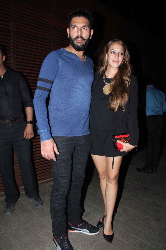 Newlyweds Yuvraj Singh and Hazel Keech snapped at Estella Restaurant. Yuvraj Singh and Hazel Keech,Yuvraj Singh,Hazel Keech,Yuvraj Singh snapped at Estella Restaurant,Hazel Keech snapped at Estella Restaurant