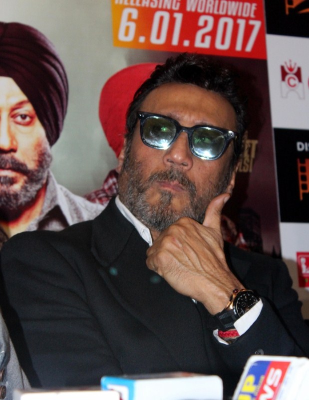 Actor Jackie Shroff during a press conference to promote his upcoming film "Sardar Saab" in Amritsar on Jan 3, 2017. Jackie Shroff,Gugu Gill,Sardar Saab promotion,Sardar Saab,Sardar Saab movie promotion,Jackie Shroff and Gugu Gill,Sardar Saab promotion pics,Sardar Saab promotion images,Sardar Saab promotion photos,Sardar Saab promotion stills,Sardar Saab promotion pictu