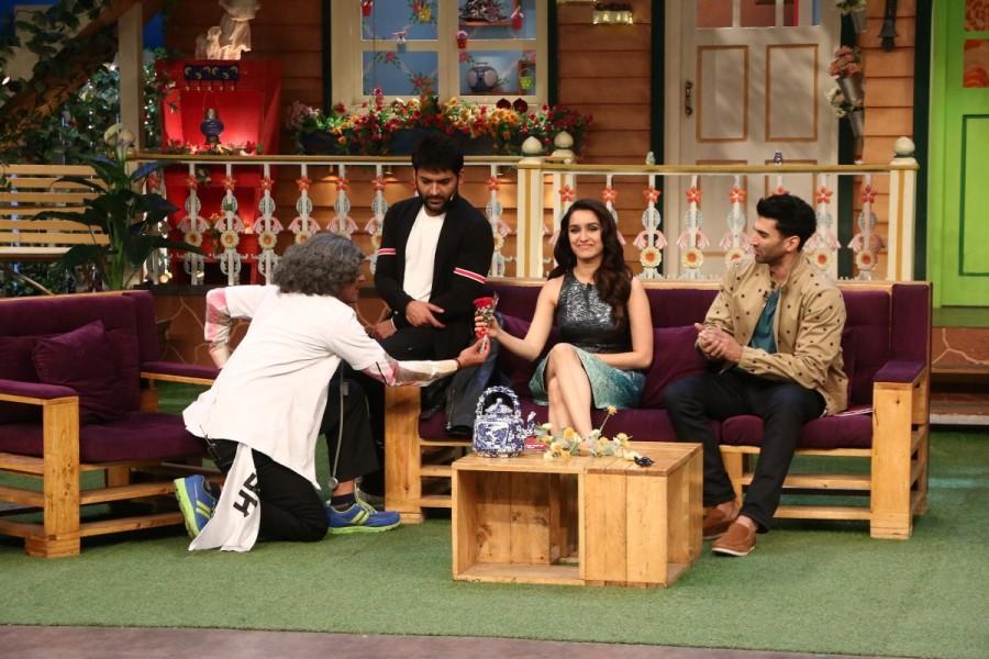 Bollywood actor Shradha Kapoor and Aditya Roy Kapoor promote OK Jaanu on the sets of The Kapil Sharma Show in Mumbai. Shradha Kapoor and Aditya Roy Kapoor,Shradha Kapoor,Aditya Roy Kapoor,OK Jaanu,OK Jaanu promotions,OK Jaanu movie promotions,The Kapil Sharma Show,The Kapil Sharma Show on the sets,OK Jaanu on The Kapil Sharma Show