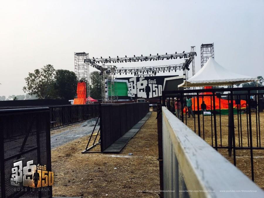 Megastar Chiranjeevi's Khaidi No. 150 pre-release function: A glimpse at the arrangement of the Mega event. Chiranjeevi,Khaidi No. 150,Khaidi No. 150 pre-release,Khaidi No. 150 pre-release event,Chiranjeevi Mega event,mega star chiranjeevi,Khaidi No. 150 pre-release function,Khaidi No. 150 pre-release event pics,Khaidi No. 150 pre-release event images,Khaidi No