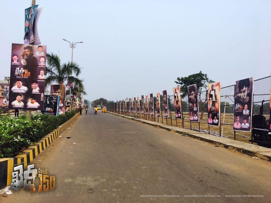 Megastar Chiranjeevi's Khaidi No. 150 pre-release function: A glimpse at the arrangement of the Mega event. Chiranjeevi,Khaidi No. 150,Khaidi No. 150 pre-release,Khaidi No. 150 pre-release event,Chiranjeevi Mega event,mega star chiranjeevi,Khaidi No. 150 pre-release function,Khaidi No. 150 pre-release event pics,Khaidi No. 150 pre-release event images,Khaidi No