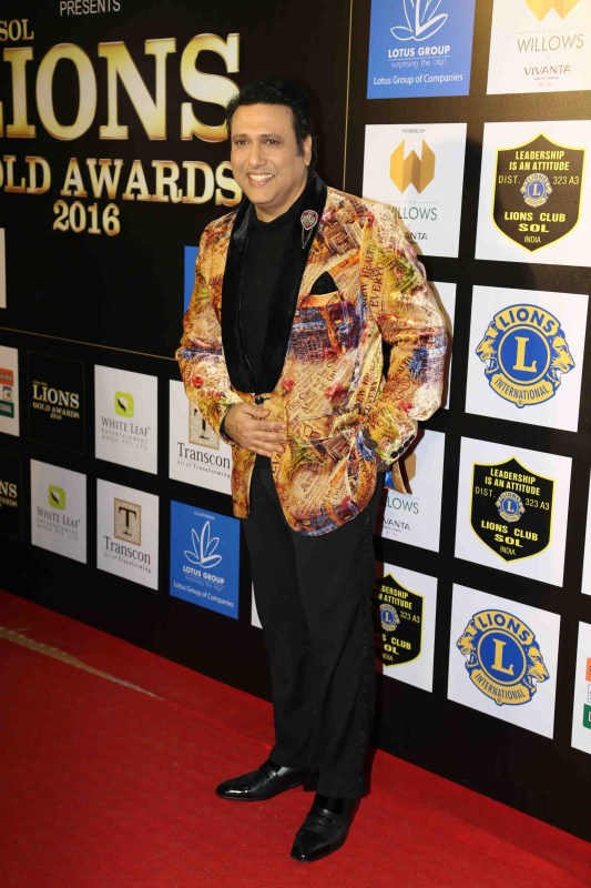 Govinda spotted during the 23rd SOL Lions Gold Awards in Mumbai, India on January 4, 2017. 23rd SOL Lions Gold Awards,23rd SOL Lions Gold,Aishwarya Rai Bachchan,Tiger Shroff,Govinda,Ankita Shrivastava,Amruta Fadnavis,Mannara Chopra,Arsheen Nawdar,23rd SOL Lions Gold Awards pics,23rd SOL Lions Gold Awards images,23rd SOL Lions Gold Awards stills