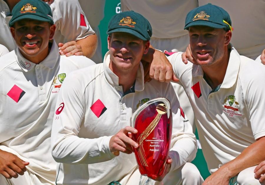 Australia defeated Pakistan by 220 runs to clinch the series 3-0 after the visitors were bowled out for 244 on the final day of the third Test at the Sydney Cricket Ground (SCG) here on Saturday. Australia beats Pakistan,Australia whitewash Pakistan,Hazlewood,Australia defeated Pakistan,Australia vs Pakistan,Australia,Pakistan,Sydney Cricket Ground