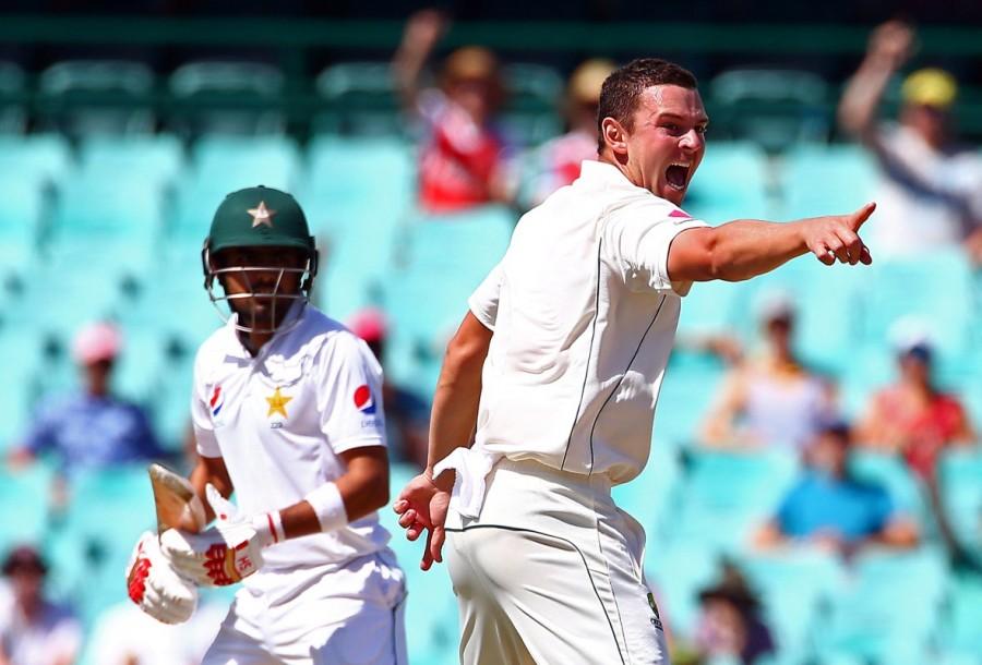 Nightwatchman Yasir Shah, who seemed good at the crease and was holding the one end also failed to step up to the Australian challenge and was departed by Stephen Norman John O'Keefe just before lunch. He played 93 balls and made 13 runs. Apart from Sarfraz Ahmed (72 not out) no other batsmen in the middle and lower order contributed to the cause and and were seeing packing one after the other. Australia beats Pakistan,Australia whitewash Pakistan,Hazlewood,Australia defeated Pakistan,Australia vs Pakistan,Australia,Pakistan,Sydney Cricket Ground