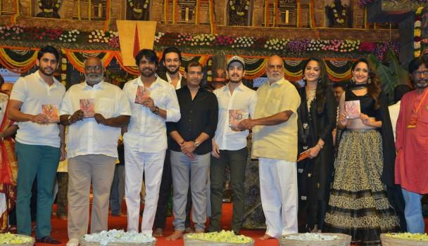 Akkineni Nagarjuna, Anushka Shetty, Naga Chaitanya at Om Namo Venkatesaya audio launch.