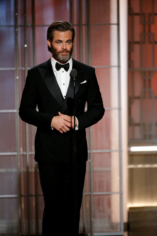 Chris Pine presents during the 74th Annual Golden Globe Awards Golden Globe Awards,Golden Globe Awards 2017,Golden Globe Awards red carpet,Golden Globe Awards 2017 red carpet,hottest men,golden globe awards 2017 hottest men,Ryan Gosling,Ryan reynolds
