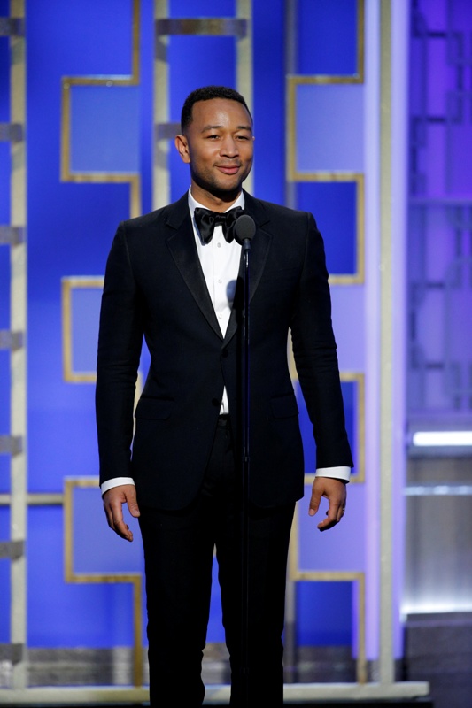 John Legend presents during the 74th Annual Golden Globe Awards Golden Globe Awards,Golden Globe Awards 2017,Golden Globe Awards red carpet,Golden Globe Awards 2017 red carpet,hottest men,golden globe awards 2017 hottest men,Ryan Gosling,Ryan reynolds