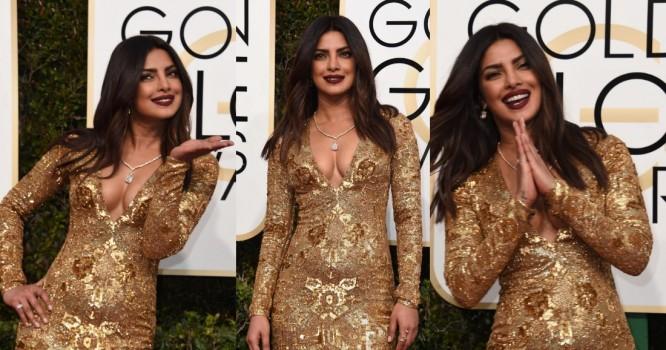Bollywood actress Priyanka Chopra at Golden Globes Awards 2017.