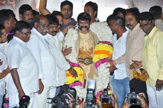 Nandamuri Balakrishna's Gautamiputra Satakarni Satavahana Pathakotsavam event held at Jyothi Theatre in Vizag.