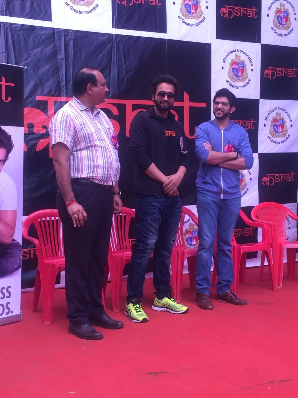 Jackky Bhagnani has joined hands with the BMC and launched KASRAT - a unique exercise program to promote fitness among children in BMC schools. Jackky Bhagnani,Aditya ?Thackeray,KASRAT,KASRAT promotion,KASRAT movie promotion