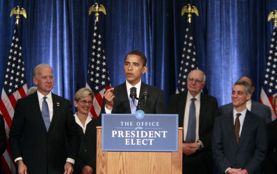 U.S. President-elect Barack Obama addresses questions from the media during his first press conference following his election victory in Chicago, November 7, 2008. Barack Obama,barack obama farewell,US President Barack Obama,Barack Obama eight years journey,Barack Obama eight years journey pics,Barack Obama eight years journey images,Barack Obama eight years journey photos,Barack Obama eight years journey stills,Bar