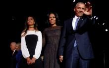 U.S. President Barack Obama is joined onstage by first lady Michelle Obama, Vice President Joe Biden and his wife Jill Biden, after his farewell address in Chicago, Illinois, U.S. January 10, 2017.