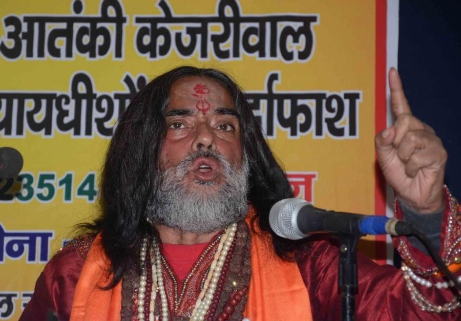 Swami Omji Maharaj, who was ousted from the reality TV show "Bigg Boss 10" due to his outrageous antics addresses a press conference in New Delhi, on Jan 10, 2017. Swami Omji,Swami Omji Maharaj,Bigg Boss 10,Bigg Boss,Swami Omji Maharaj press conference,Swami Omji Maharaj press conference pics,Swami Omji Maharaj press conference images,Swami Omji Maharaj press conference photos,Swami Omji Maharaj press conference sti