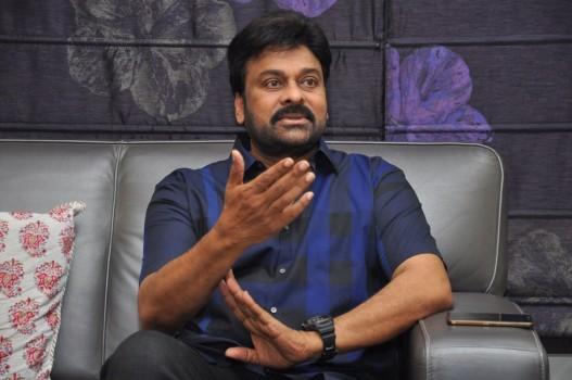 Megastar Chiranjeevi at telugu movie Khaidi No 150 Interview in Hyderabad.