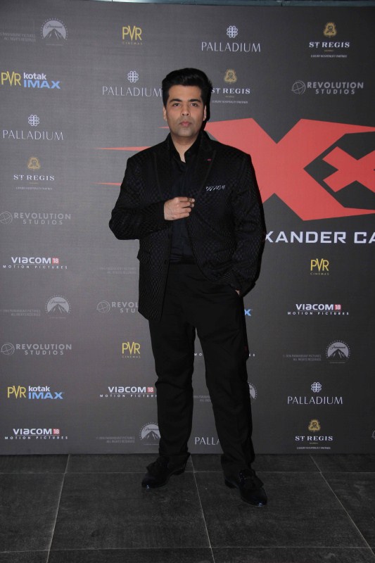Karan Johar spotted during the premiere of film XXX: Return of Xander Cage in Mumbai. XXX: Return of Xander Cage,XXX: Return of Xander Cage special screening,Vin Diesel,Shahid Kapoor,Ranveer Singh,Urvashi Rautela,Diana Penty,Richa Chadha,Kriti Sanon,Irrfan Khan,Neil Nitin Mukesh,Jackky Bhagnani,Neetu Chandra,Karan Johar