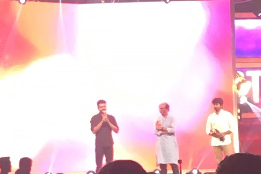 Speaking at Vikatan Film Awards, Rajinikanth told reporters here: "Bring in whatever rules but Jallikattu must be held to keep up the traditions of our Tamil culture." At the event, Rajinikanth was awarded best actor for his performance as an ageing don in last year's Tamil blockbuster "Kabali". Rajinikanth,Vijay,Sasikumar,Ilayathalapathy Vijay,Vikatan awards,Vikatan awards pics,vijay at Vikatan awards,Vikatan awards images,Vikatan awards photos,Vikatan awards stills,Vikatan awards pictures