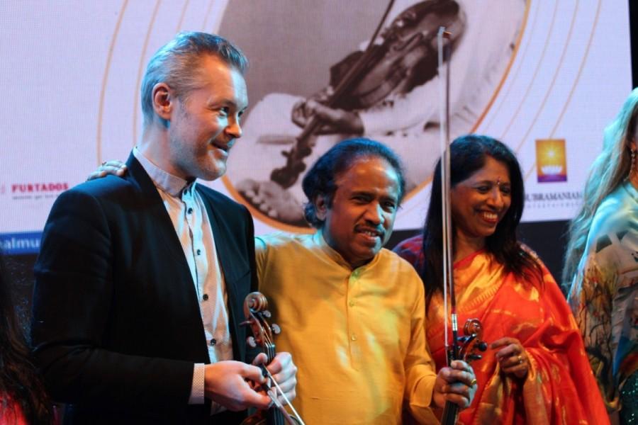Singer Kavita Krishnamurty and Violinist Dr. L. Subramaniam performs during the 25th Laxminarayana Global Music in Mumbai on Jan 13, 2017. Singer Kavita Krishnamurty,Violinist Dr. L. Subramaniam,Lakshminarayana Global Music Festival 2017,Lakshminarayana Global Music Festival,Lakshminarayana Global Music Festival 2017 pics,Lakshminarayana Global Music Festival 2017 images,Lakshminarayana Glob