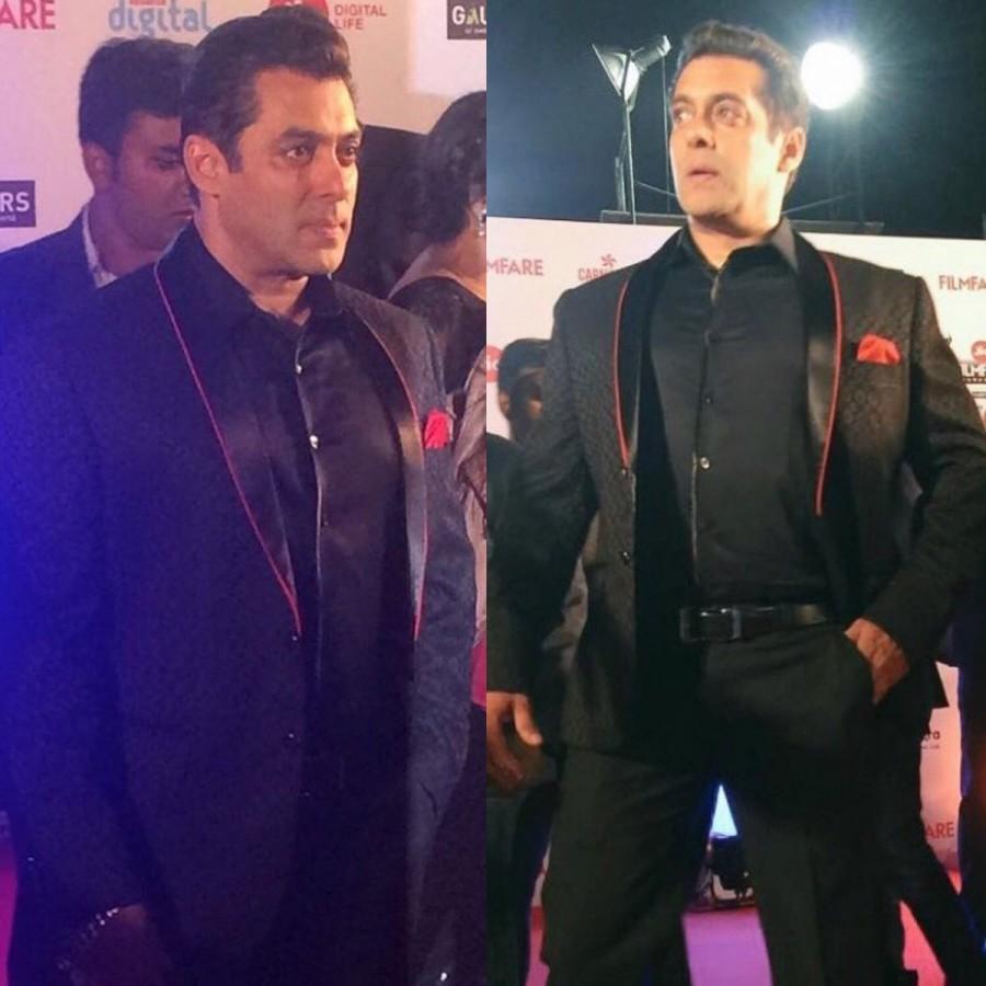 Salman Khan spotted at 62nd Jio Filmfare Awards. Salman Khan,Varun Dhawan,Sushant Singh Rajput,62nd Jio Filmfare Awards,Jio Filmfare Awards,Filmfare Awards 2017,Filmfare Awards 2017 pics,Filmfare Awards 2017 images,Filmfare Awards 2017 photos,Filmfare Awards 2017 stills,Filmfare Awards 2017pictures