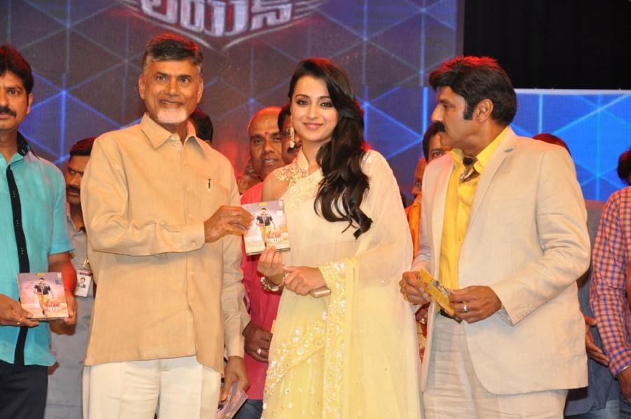 Trisha,NBK and AP CM Chandrababu Telegu movie Lion audio launch,Telegu movie Lion audio launch photos,images of Telegu movie Lion audio launch,Chandrababu launch Lion audio,Balakrishana's Lion Audio Launch Released,Lion (2015 film),Balakrishna's Lion audio launch,Trisha at Lion Audio Lau