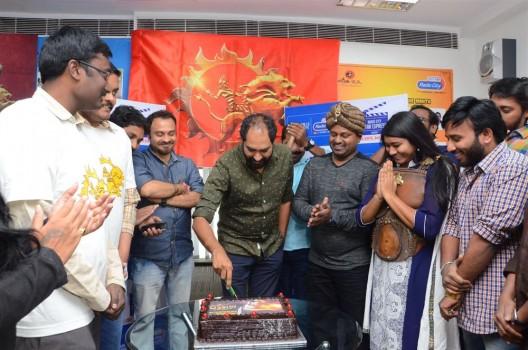 South Indian actress Shriya Saran and director Krish promote Gautamiputra Satakarni movie at Radio City 91.1 FM in Hyderabad.