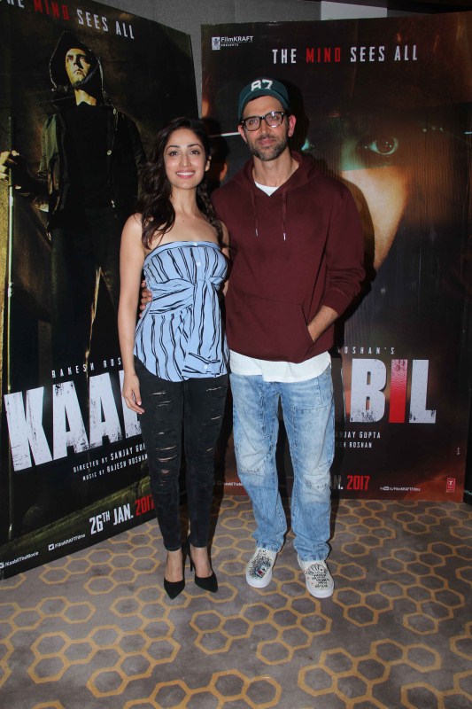 Bollywood actor Hrithik Roshan and actress Yami Gautam promote Kaabil. Hrithik Roshan and Yami Gautam,Hrithik Roshan,Yami Gautam,Kaabil,Kaabil promotion,Kaabil movie promotion,Kaabil promotion pics,Kaabil promotion images,Kaabil promotion photos,Kaabil promotion stills,Kaabil promotion pictures