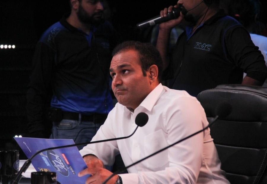 Former cricket player Virender Sehwag appears as special guest on the Indian Idol show. Virender Sehwag,Indian Idol show,Virender Sehwag on Indian Idol show,Former cricket player Virender Sehwag,Virender Sehwag pics,Virender Sehwag images,Virender Sehwag photos,Virender Sehwag stills,Virender Sehwag pictures