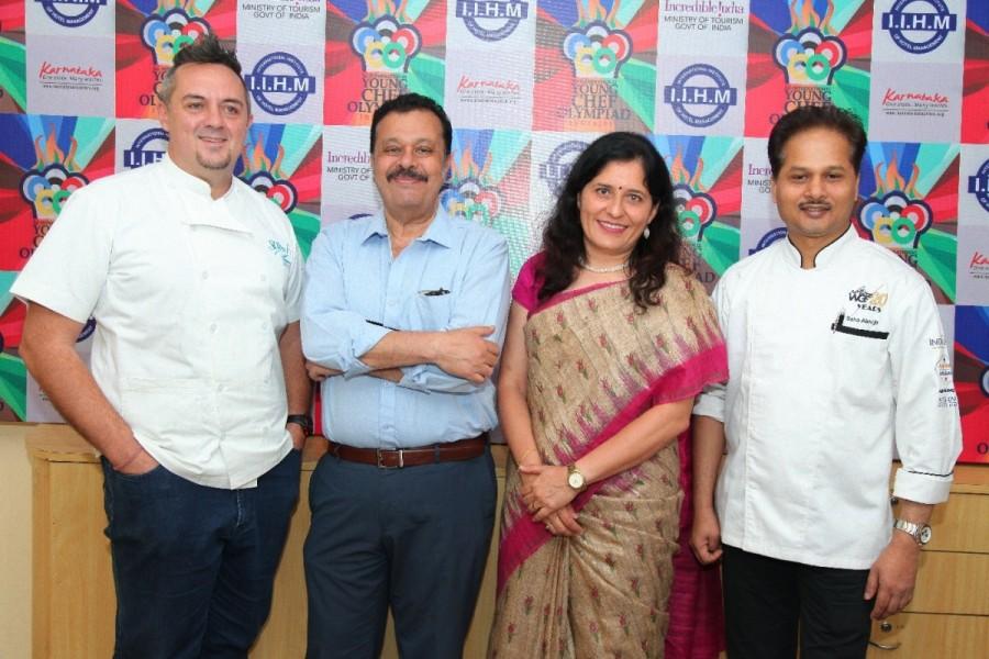 The event was attended by Chef Abhijit Saha, Founding Director & Chef of Avant Garde Hospitality P. Ltd, Chef Shaun Kenworthy, Culinary Director- IIHM Hotel School, Mrs. Shalini Khanna Charles, Director, IIHM Bengaluru. Curtain Raiser,Young Chef Olympiad 2017,IIHM,Chef Abhijit Saha,Avant Garde,Shaun Kenworthy,Shalini Khanna Charles,Curtain Raiser of Young Chef Olympiad 2017