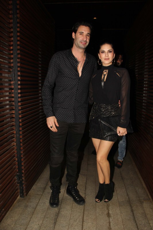 Bollywood actress Sunny Leone spotted with husband Daniel Weber at Estella Lounge in Juhu. Sunny Leone,actress Sunny Leone,Daniel Weber,Sunny Leone with Daniel Weber,Sunny Leone and Daniel Weber,Estella Lounge,Estella Lounge bar
