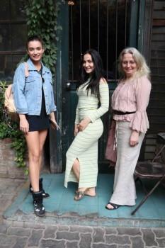 Bollywood actress Amy Jackson and Elli Avram spotted at pali village cafe in Bandra.