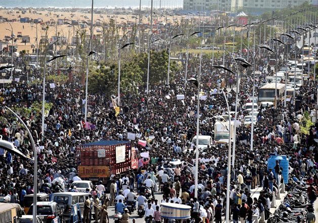 Day 4 of Jallikattu protests and the mood at Chennai's Marina beach is electrifying. Day 4 of Jallikattu protests,Jallikattu protests,Jallikattu protest,Marina beach,Chennai's Marina beach,Jallikattu protest at Marina beach,Jallikattu protest pics,Jallikattu protest images,Jallikattu protest photos,Jallikattu protest stills,Jallikatt