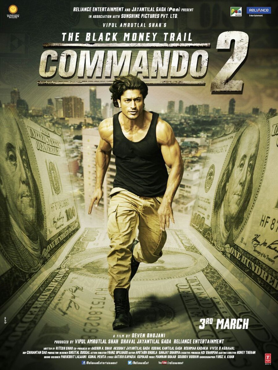 Commando 2 is an upcoming Bollywood action film, directed by Deven Bhojani and produced by Vipul Amrutlal Shah. Starring Vidyut Jamwal and Adah Sharma in the lead role, while Freddy Daruwala, Thakur Anoop Singh, Satish Kaushik, Esha Gupta and Adil Hussain appear in the supporting role. Commando 2,Commando 2 poster,Commando 2 movie poster,Vidyut Jamwal,Adah Sharma,bollywood movie Commando 2,Commando 2 movie pics,Commando 2 movie images,Commando 2 movie photos,Commando 2 movie stills,Commando 2 movie pictures
