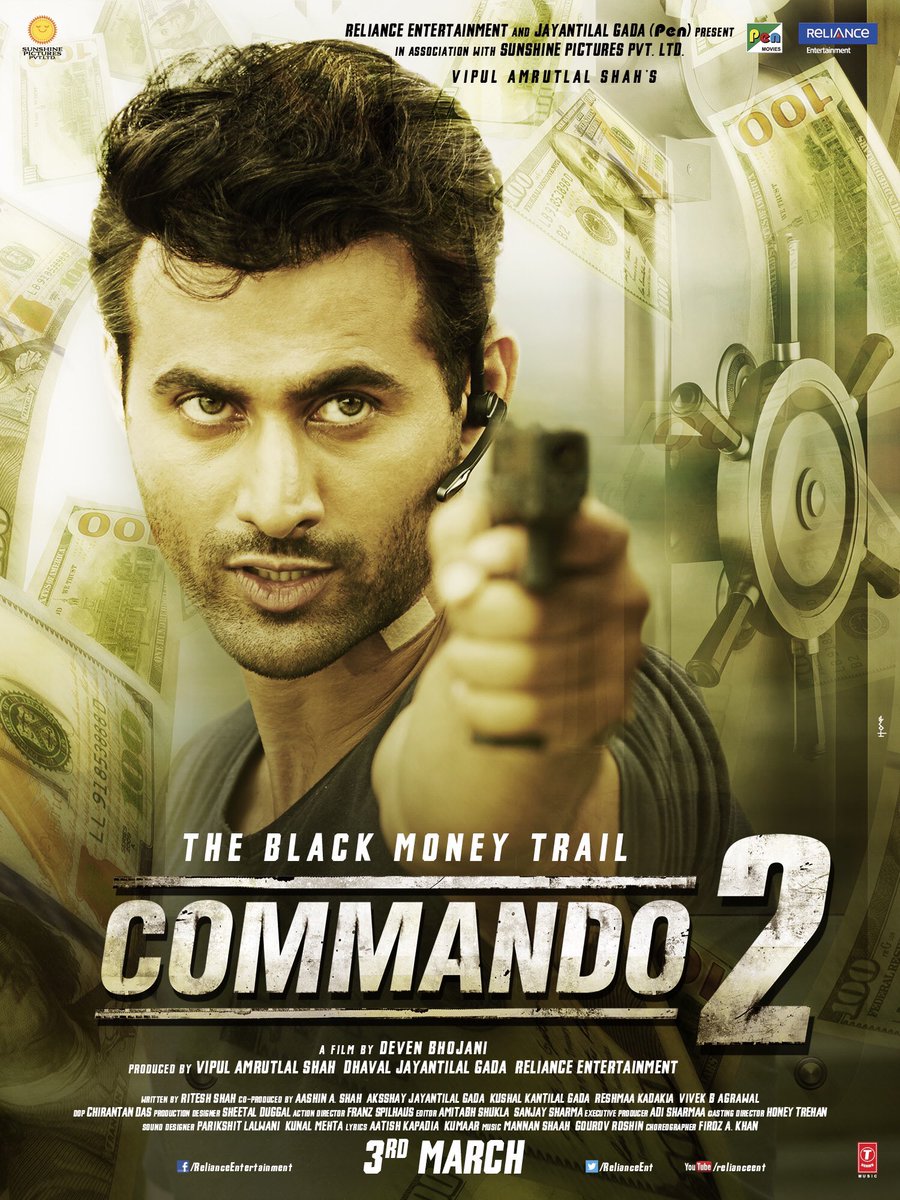 Commando 2 is an upcoming Bollywood action film, directed by Deven Bhojani and produced by Vipul Amrutlal Shah. Starring Vidyut Jamwal and Adah Sharma in the lead role, while Freddy Daruwala, Thakur Anoop Singh, Satish Kaushik, Esha Gupta and Adil Hussain appear in the supporting role. Commando 2,Commando 2 poster,Commando 2 movie poster,Vidyut Jamwal,Adah Sharma,bollywood movie Commando 2,Commando 2 movie pics,Commando 2 movie images,Commando 2 movie photos,Commando 2 movie stills,Commando 2 movie pictures