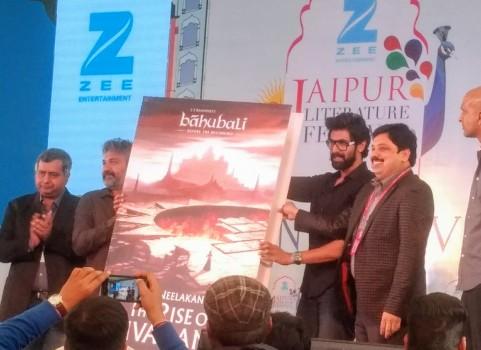 Actor Rana Daggubati and director SS Rajamouli at Baahubali book launch