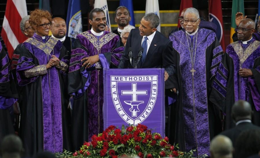 CHARLESTON CHURCH SHOOTING EULOGY: An impassioned President Obama led thousands of mourners in singing "Amazing Grace" at the funeral of a pastor slain in the Emanuel African Methodist Episcopal church shooting in Charleston. Barack Obama,US president,US president Barack Obama,Barack Obama greatest moments,Barack Obama greatest moments pics,Barack Obama greatest moments images,Barack Obama greatest moments photos,Barack Obama greatest moments stills,Barack Obama greatest momen