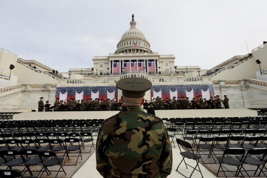 The President's Own Marine Band rehearses for the inauguration of U.S. President-Elect Donald Trump at the U.S. Capitol in Washington, DC, U.S. January 19, 2017. Donald Trump,Mr. Trump,Donald Trump at Washington,President-elect Mr. Trump