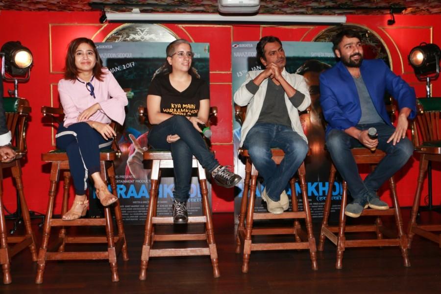 The movie was wrapped up in the record time of 16 days and the budget of under a crore, despite being earlier band completely from release the film was released last week across theaters in India and over the first weekend itself manage to cross the profitable margin. Haraamkhor success meet,Haraamkhor,Nawazuddin Siddiqui,Haraamkhor success meet pics,Haraamkhor success meet images,Haraamkhor success meet photos,Haraamkhor success meet stills,Haraamkhor success meet pictures