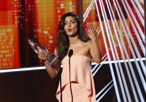 Actress Priyanka Chopra accepts the award for favorite TV Drama Actress at the People's Choice Awards 2017 in Los Angeles, California, U.S., January 18, 2017.