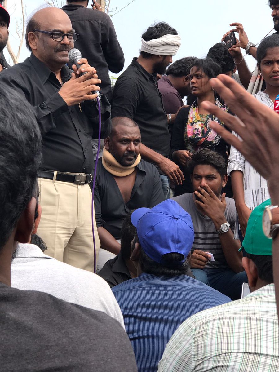 South Indian actor Raghava Lawrence participates in Jallikattu protest at Marina Beach. Raghava Lawrence,Raghava Lawrence at Marina Beach,Marina Beach,actor Raghava Lawrence,Raghava Lawrence at Jallikattu protest,Raghava Lawrence Jallikattu protest,Raghava Lawrence Jallikattu protest pics,Raghava Lawrence Jallikattu protest images,Raghava La